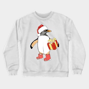 Christmas Penguin with Present Crewneck Sweatshirt